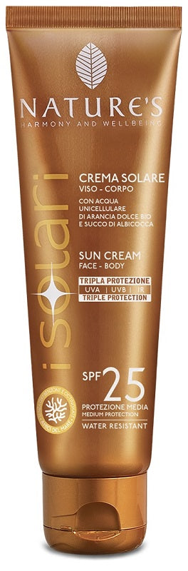 Nature's I Solari Crema Viso Corpo Spf 25 75 Ml Edizione Limitata Travel Size - Lovesano