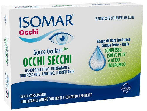Isomar Occhi Secchi Plus Gocce Oculari Acido Ialuronico 0,20% 15 Flaconcini - Lovesano
