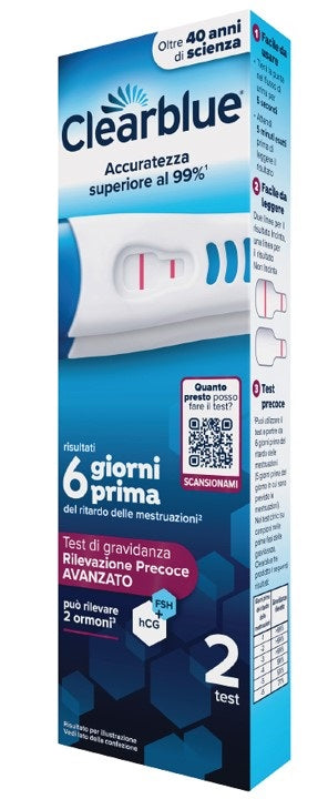 Clearblue Test Gravidanza Rilevazione Precoce Avanzato 2 Pezzi