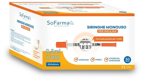 Siringa Per Insulina 0,5 Ml 30 Pezzi Sofarmapiu'