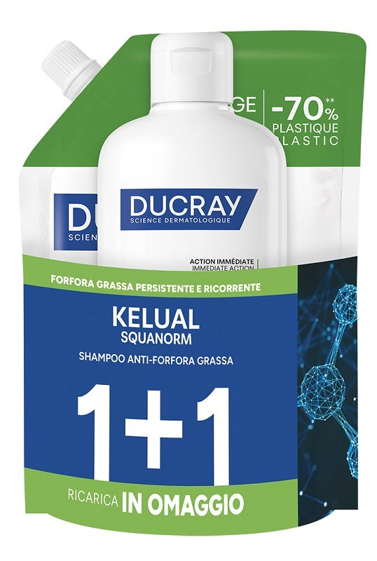 Kelual Squanorm Kit Forfora Grassa 400 Ml 1+1 Ricarica In Omaggio