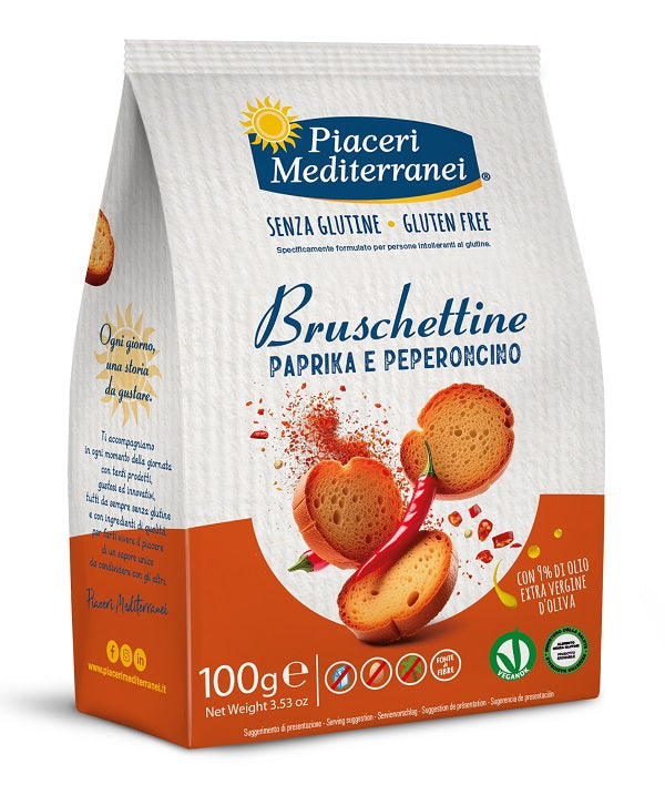 Piaceri Mediterranei Bruschettine Paprika E Peperoncino 100 G - Lovesano