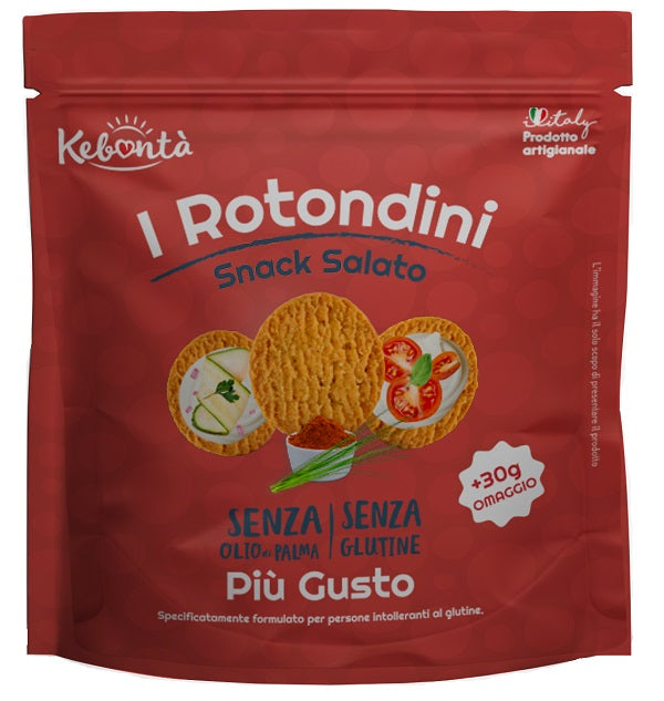Kebonta' I Rotondini Snack Salato Piu' Gusto 150 G + 30 G In Omaggio - Lovesano