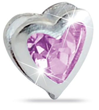ORECCHINO CUORE ZIRCONE ROSA - Lovesano