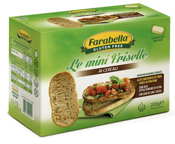 Farabella Gluten Free Le Mini Friselle Ai Cereali Con Olio Extra Vergine Di Oliva Con Semi Di Lino E Zucca Senza Lattosio 5 Confezioni X 40 G - Lovesano