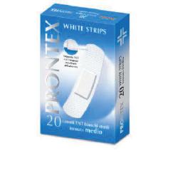 Cerotto Prontex White Strips In Tessuto Non Tessuto Bianco Sterile Scatola 20 Cerotti Medi - Lovesano