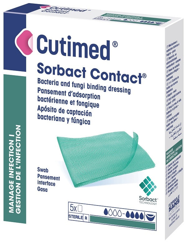 Medicazione Idrofobica Cutimed Sorbact Contact 7x9 Cm 5 Pezzi - Lovesano