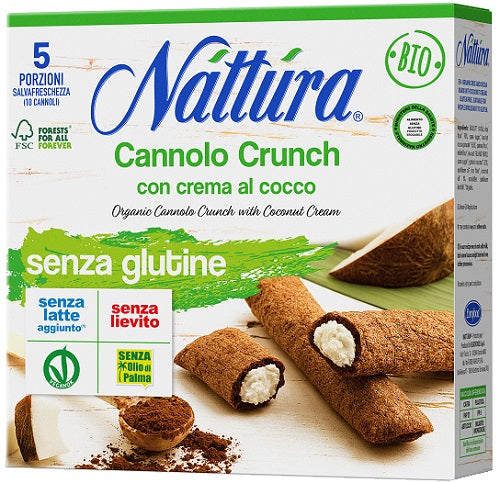 Nattura Cannolo Crunch Con Crema Al Cocco Bio 5 Pezzi Da 25 G - Lovesano