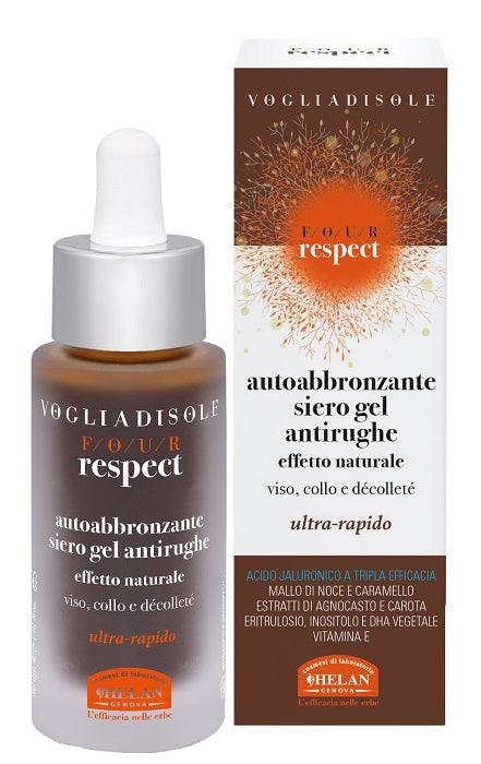 Voglia Di Sole Four Respect Siero Gel Antirughe Autoabbronzante Naturale Uniformante 30 Ml - Lovesano