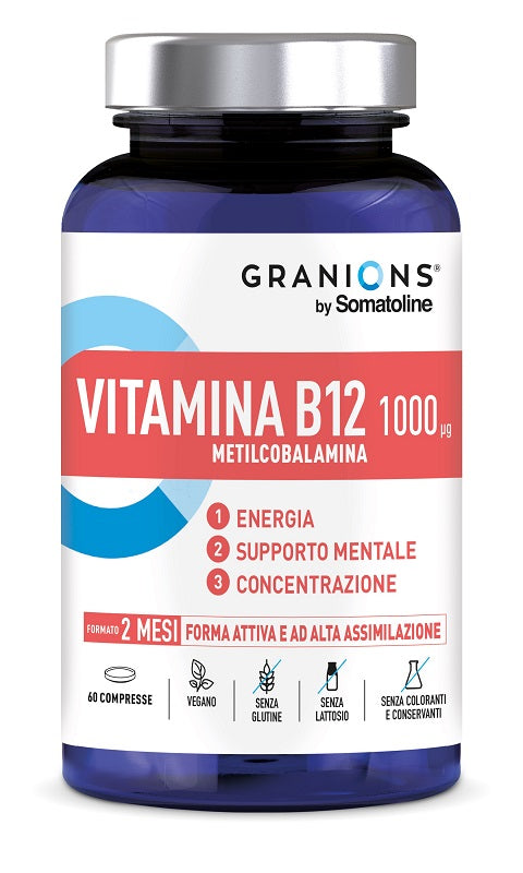 Granions By Somatoline Vitamina B12 1000 Mcg 60 Compresse Senza Glutine Senza Lattosio - Lovesano