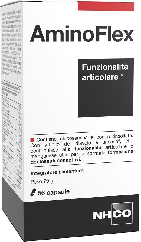 NHCO Aminoflex 56 Capsule - Integratore Alimentare per la Funzionalità Articolare con Glucosamina, Condroitin Solfato, Artiglio del Diavolo e Uncaria