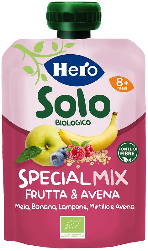 Hero Solo Pouch Mela Banana Lampone Mirtillo & Avena 100 G - Lovesano