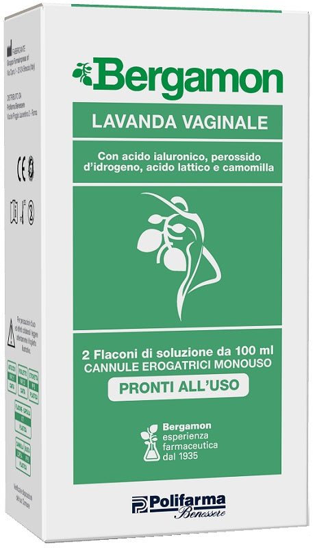 Lavanda Vaginale Bergamon 2 Flaconi Da 100 Ml + 2 Cannule Erogatrici Monouso - Lovesano