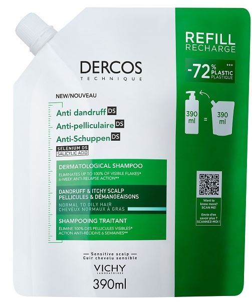 Dercos Technique Shampoo Antiforfora Ds Grassi Refill 390 Ml - Lovesano