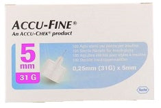 Ago Per Penna Da Insulina Accu-fine Pen Needle Accu-chek Gauge 31 X 5mm 100 Pezzi - Lovesano