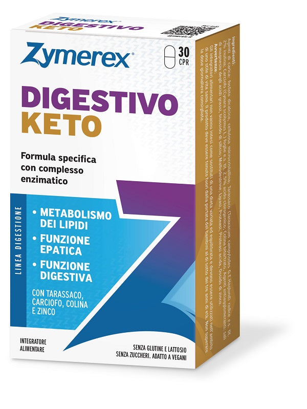 Zymerex Digestivo Keto 30 Compresse Senza Glutine Senza Lattosio