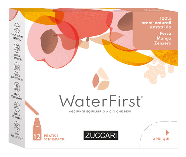 Water First Pesca-mango-zenzero 12 Stick Pack - Lovesano
