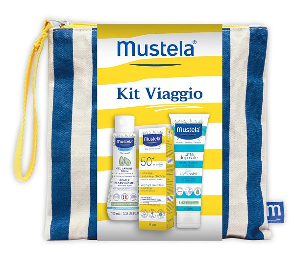 Mustela Kit Viaggio 2026 1 Detergente Delicato 100 Ml + 1 Latte Solare 50+ 40 Ml + 1 Latte Doposole 100 Ml - Lovesano
