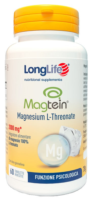 Longlife Magtein Magnesio L-threonato 60 Tavolette Rivestite - Lovesano