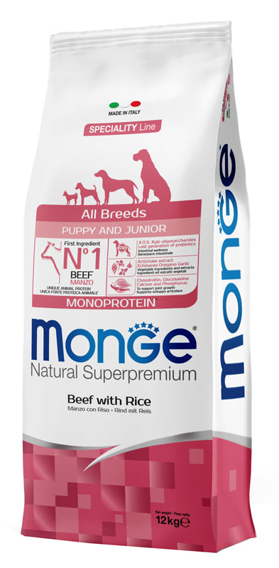 V MONGE AB PUPPY MANZO&RISO 12KG - Lovesano