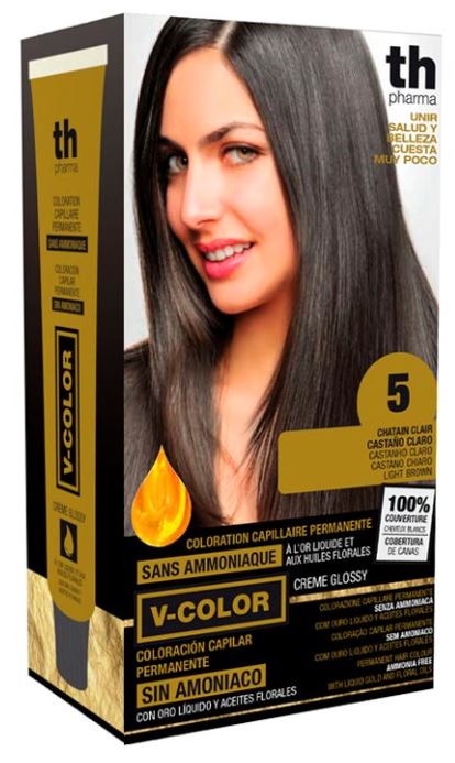 Th Pharma V Color Kit Tintura Senza Ammoniaca N 5 Con Oro Liquido