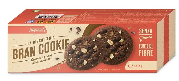 Agluten Gran Cookie Avena Gocce Di Cioccolato 150 G - Lovesano