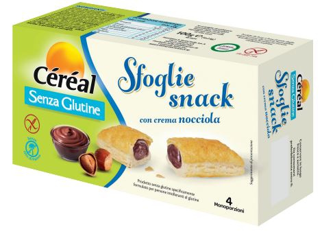 Cereal Senza Glutine Sfoglie Snack Crema Nocciola 4 Monoporzioni - Lovesano