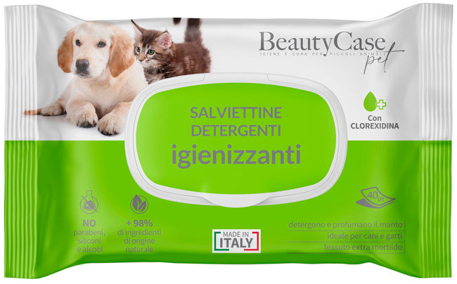 Beautycase Pet Salviettine Detergenti Igienizzanti Con Clorexidina Flow Pack 40 Pezzi