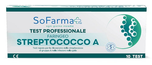 Test Rapido Faringeo Strepto A Sofarmapiu' Rilevazione Antigene Streptococco A Su Tampone Faringeo Mediante Immunocromatografia Professionale 10 Pezzi - Lovesano