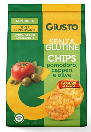 Giusto Senza Glutine Chips Pomodoro Capperi E Olive 40 G - Lovesano