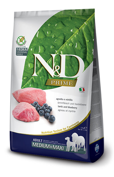 V N&D PRIME DOG LAMB&BL A MM12KG - Lovesano