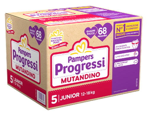 Pampers Progressi Mutandina Quadri Junior 68 Pezzi - Lovesano