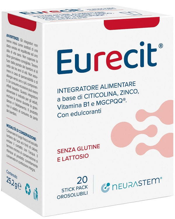 Eurecit 20 Stick Pack Orosolubili Da 1,26 G - Lovesano