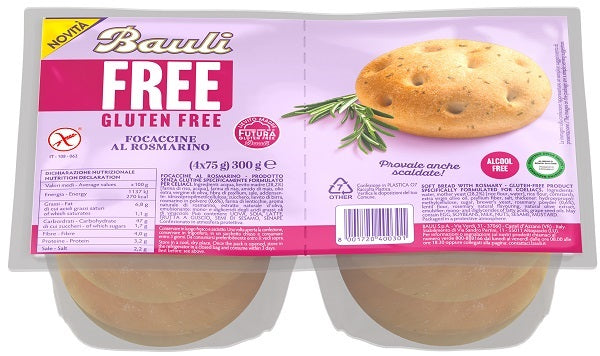 Bauli Free Focaccine Rosmarino 4 Pezzi Da 75 G - Lovesano