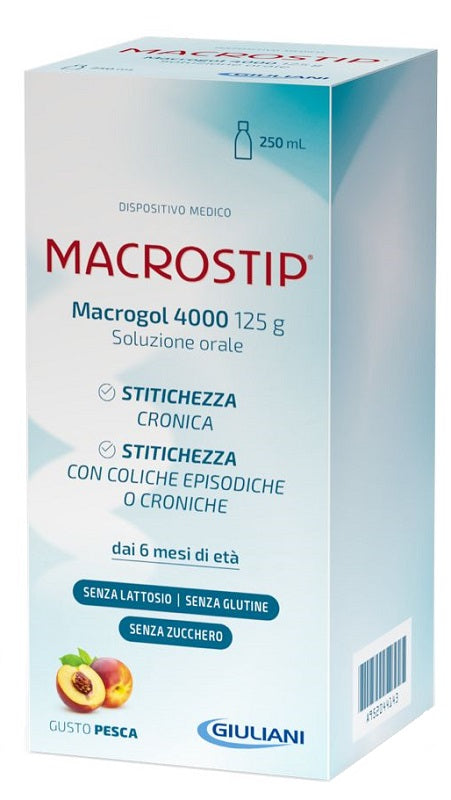 Macrostip Soluzione Orale 250 Ml Gusto Pesca Senza Glutine Senza Lattosio