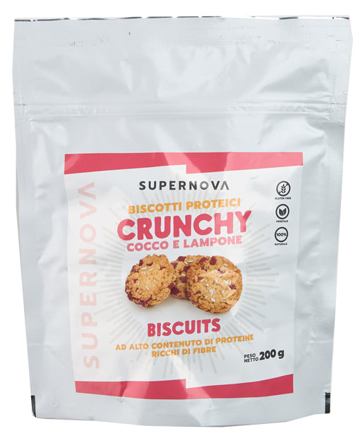 Supernova Crunchy Biscuits Lampone E Cocco 200 G - Lovesano