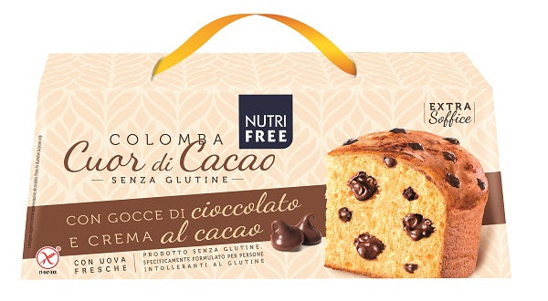 Nutrifree Colomba Cuor Cacao Con Gocce Di Cioccolato E Crema Al Cacao 400 G - Lovesano
