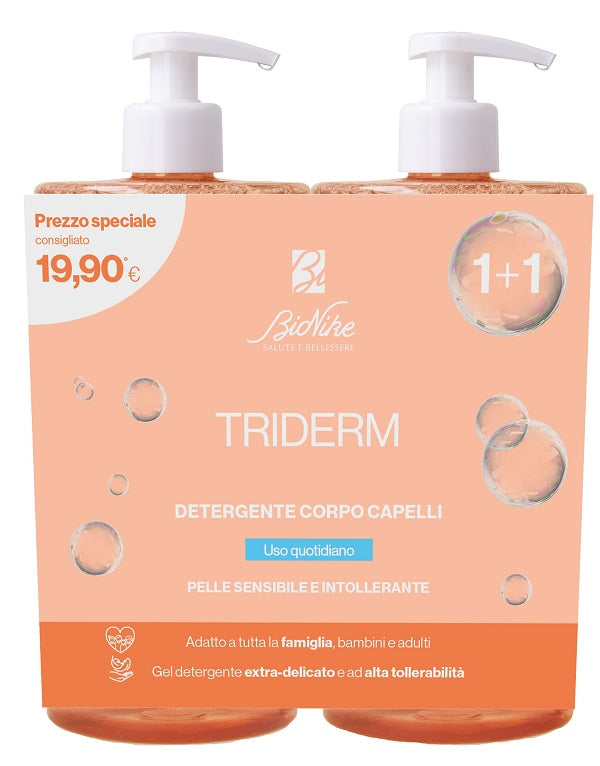Triderm Bipack Detergente Corpo Capelli 750 Ml