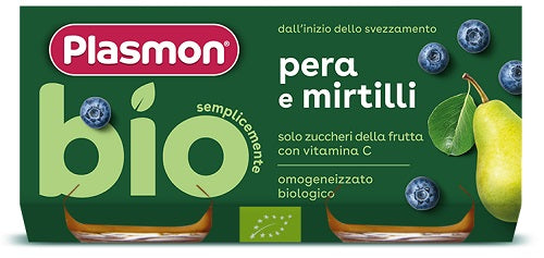 Plasmon Omogeneizzato Bio Pera Mirtilli 2 Vasetti X 80 G - Lovesano