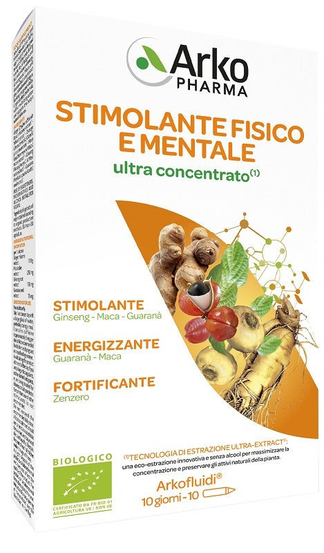 Arkofluidi Stimolante Fisico Mentale Ultraconcentrato 10 Fiale Da 15 Ml - Lovesano