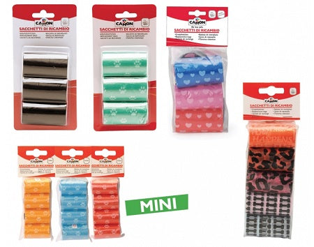 Sacchetti Ricarica Colorati 8 Confezioni Da 10 Rotoli Composti Da 20 Sacchetti - Lovesano