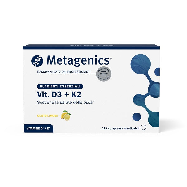 Vit D3+k2 112 Compresse Masticabili Con Edulcoranti Gusto Limone Senza Glutine Senza Lattosio