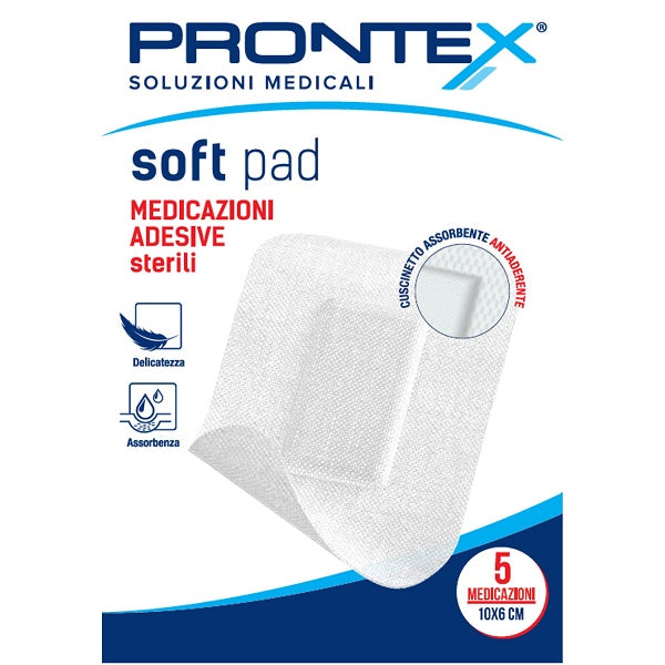 Medicazione Adesiva Sterile Prontex Soft Pad 10x6 Cm 5 Pezzi - Lovesano