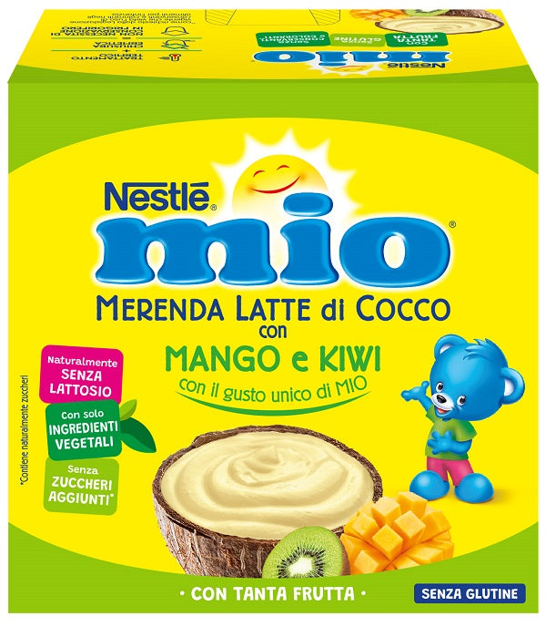 Mio Merenda Latte Di Cocco Con Mango E Kiwi 4 Pezzi Da 90 G - Lovesano