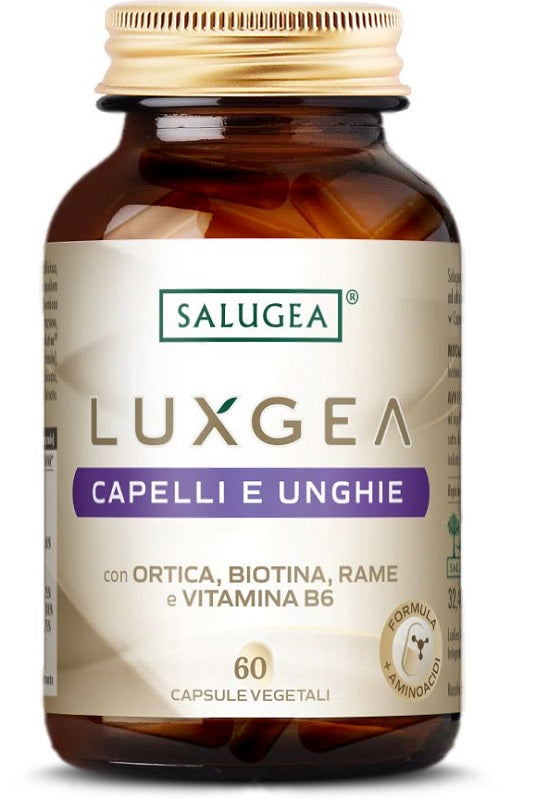 Luxgea Capelli E Unghie Salugea 60 Capsule Vegetali Senza Glutine Senza Lattosio
