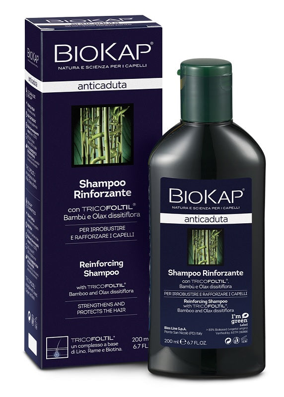 Biokap Shampoo Rinforzante Anticaduta Con Tricobiotic Nuova Formula 200 Ml - Lovesano