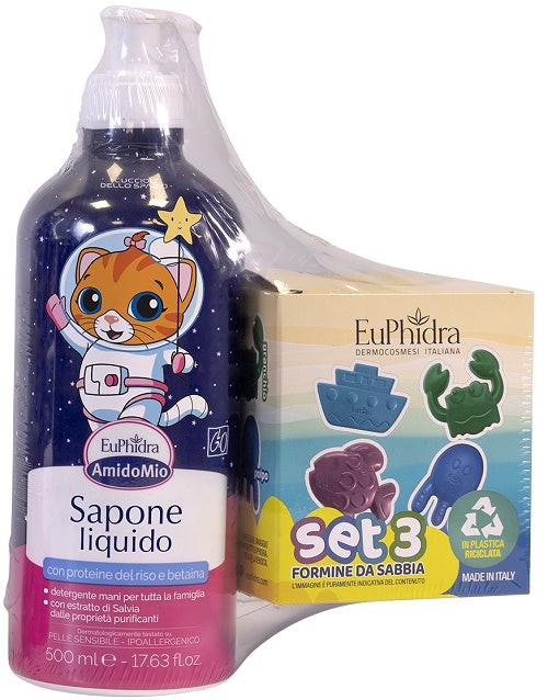 Euphidra Amidomio Abbinata Sapone Liquido 500 Ml + Set 3 Formine Da Sabbia - Lovesano