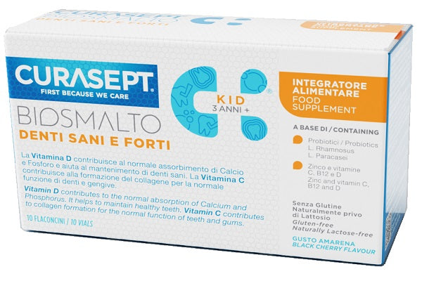 Curasept Biosmalto Denti Sani E Forti Kid 10 Flaconcini Da 8 Ml