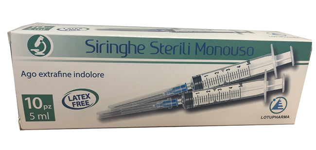 Siringa Sterile Monouso Da 5 Ml Lotupharma 10 Pezzi - Lovesano