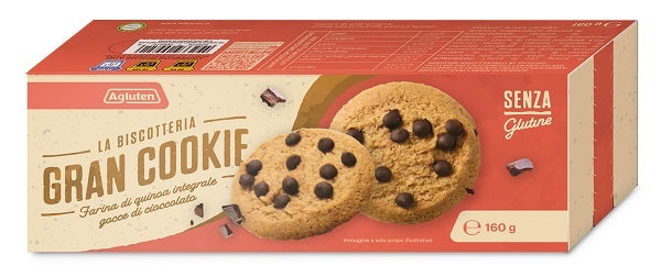 Agluten Gran Cookie Farina Quinoa Integrale E Gocce Di Cioccolato 160 G - Lovesano